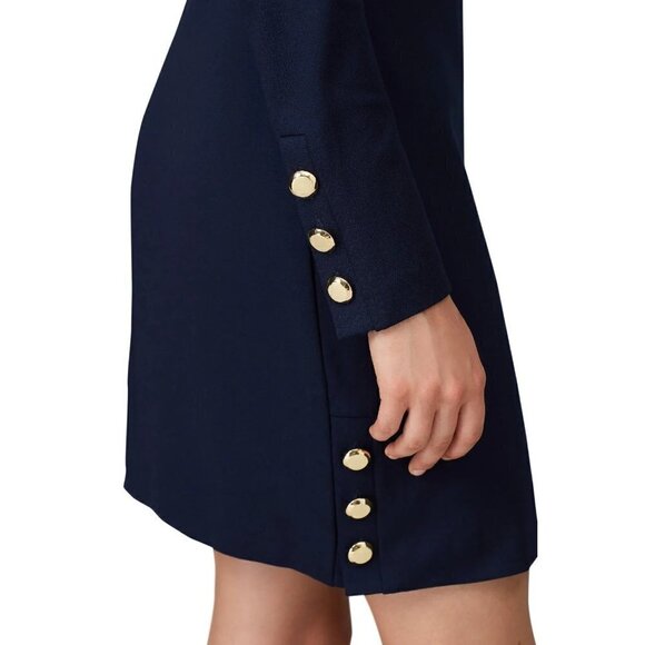 Trina Turk Shriaz Dress in Blue 8 Womens Office Shift - Picture 3 of 12